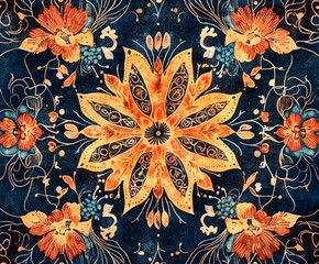 Poster - seamless pattern with flowers