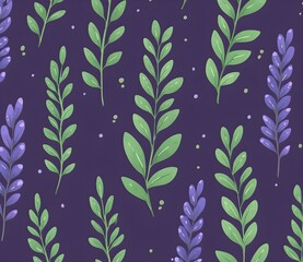 Sticker - Purple and Green Floral Pattern