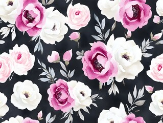 Wall Mural - Watercolor Floral Seamless Pattern