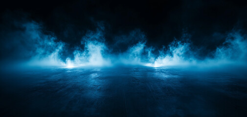 Wall Mural - Abstract digital art with a cool, calming color palette