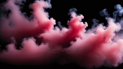 Pink and white smoke swirling against a black background.