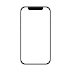 Wall Mural - apple iphone realistic mobile phone png mockup with transparent background. smartphone blank screen 
