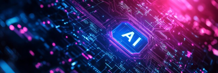 AI futuristic technology background vector