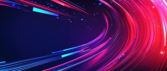 Wall Mural - background gaming abstract neon sci-fi themes cyberpunk red and blue dynamic technology wallpaper ai