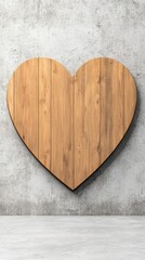 Canvas Print - A wooden heart is displayed on a wall