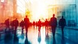 © pornthip - Silhouettes of Business People Walking in Modern Cityscape