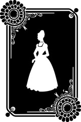 Wall Mural - Elegant Silhouette of a Woman in Classic Dress Design