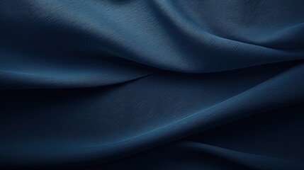 Poster - Navy Blue Dark Colored Background Wallpaper Luxurious Fabric Flowing Elegantly Abstract Presentation Slides Template Pattern Plain Solid Color Beautiful Gradient Illustration with Copy Space 16:9