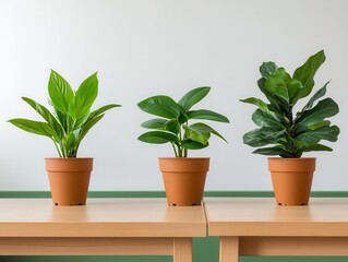 a classroom with indoor plants that improve air quality and teach students about the importance of g