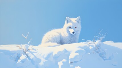 Canvas Print - region fox in winter