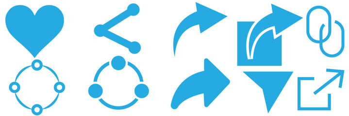 Wall Mural - share icon set. Share arrow, link, connection icon. Vector
