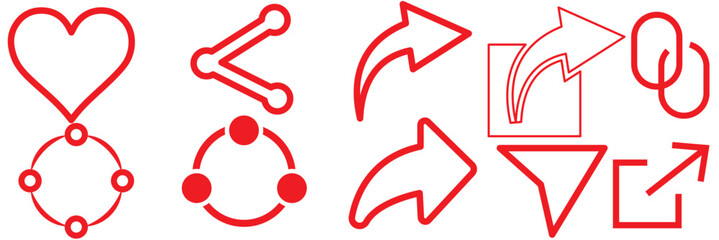 Wall Mural - share icon set. Share arrow, link, connection icon. Vector