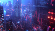 © alphaonetwo - Cityscape in Cyberspace with stock charts