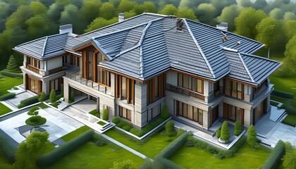 Canvas Print - Detailed architectural blueprint for a modern home design showcasing layout and key features for construction planning