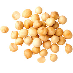 Wall Mural - Raw Macadamia Nuts Isolated on White Background.