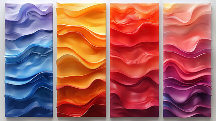 Wall Mural - Abstract Posters with Colorful Wavy Shapes
Bright abstract cube background, 3d rendering
