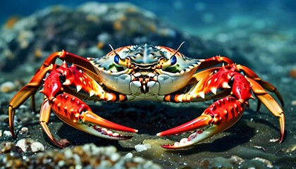 Wall Mural - delicious red crab representing crustacean seafood as a mouthwatering treat from the ocean