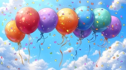 Wall Mural - celebratory balloons for birthdays add a festive touch.