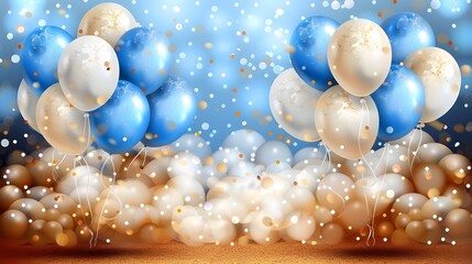 Wall Mural - celebratory balloons for birthdays add a festive touch.