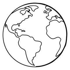 earth day outline coloring book page line art drawing