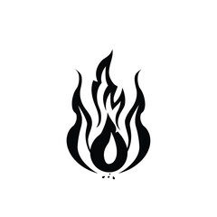Wall Mural - black flame tattoo design with intricate, symmetrical shapes on a white background.