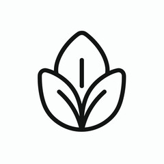Wall Mural - minimalist black leaf icon on a white background.