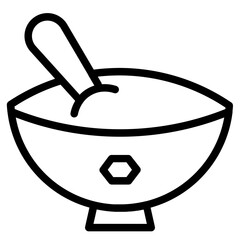 Wall Mural - Bowl Cereal Food Line Icon