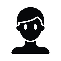 Wall Mural - silhouette of a person with short hair and a neutral expression.