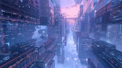 Wall Mural - Futuristic Cityscape