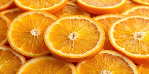 Wall Mural - Close-up of juicy slices of orange , fruit, citrus, healthy, vibrant, fresh, organic, food, nutrition, oranges, vitamin C