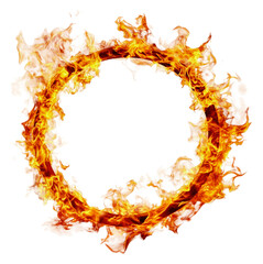 Wall Mural - PNG Swirling fire circle in the night