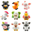 © Korngor - Cute toy farm animals set including cow, pig, sheep, and rooster, perfect for kids' playtime and educational purposes., transparent background