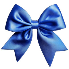 elegant blue satin bow for decoration isolated transparent
