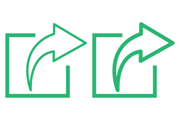 Wall Mural - Share Link Button for Social Media Line and Silhouette Icon. Arrows Symbol Share Link for Web Site Outline Icon. Send Data Sign Linear Pictogram. Editable Stroke. Isolated Vector Illustration
