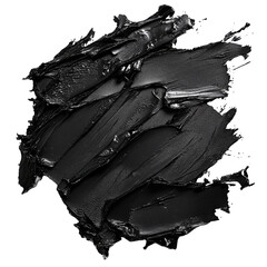Wall Mural - black paint texture spread on a white surface isolated transparent