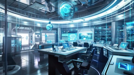 Canvas Print - Futuristic Control Room