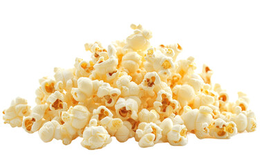 Butter popcorn isolated on white or transparent background