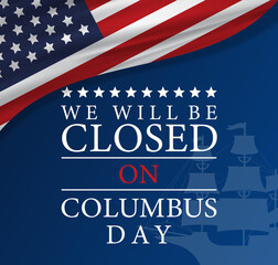 Sticker - Columbus Day USA Background