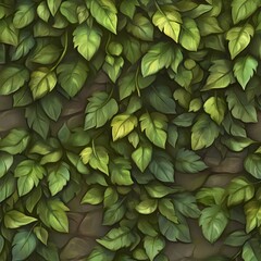 Canvas Print - Green Leaves Seamless Pattern