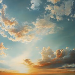 Wall Mural - Golden Sunset Cloudscape