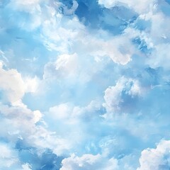 Canvas Print - Abstract Blue Sky With Clouds