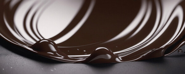 Wall Mural - Close Up of Melted Chocolate Swirling and Flowing