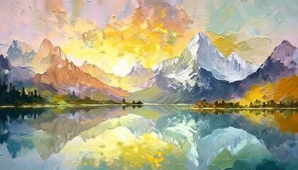 Wall Mural - A vast mountain range with towering peaks, covered with snow.