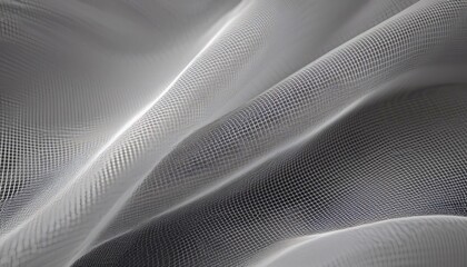 Abstract wavy shapes in white fabric against a black backdrop