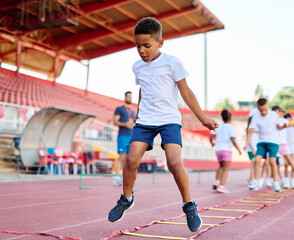 child sport athlete childhood girl competition fun young outdoor active exercise kid running fitness