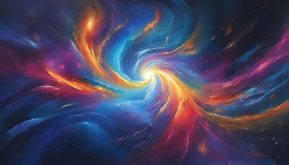 Cosmic whirl of radiant colors revealing the beauty and mystery of the universe