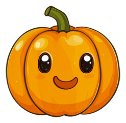 Wall Mural - PNG Smiling colorful cartoon pumpkin