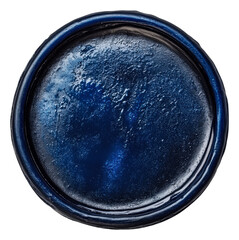 Wall Mural - PNG A deep blue circular surface with a glossy finish