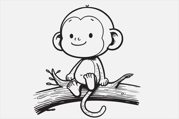 A monkey  with white background.