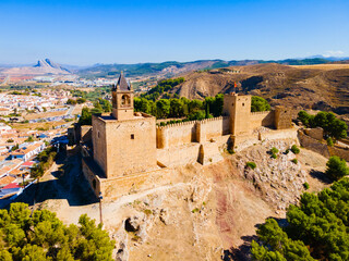 Wall Mural - Fortress of Antequera aerial panoramic view, Spain